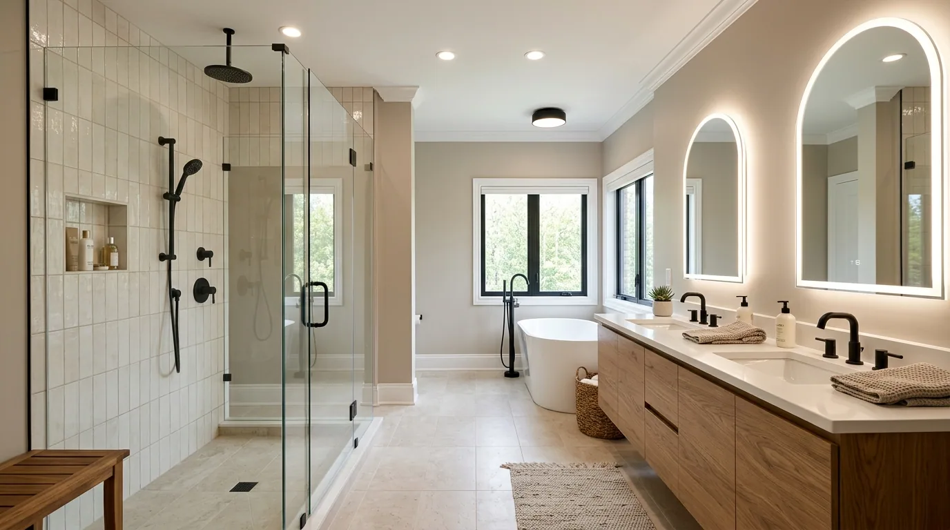 QC Painting bathroom remodels project in Oregon